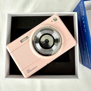 New Pink Upgrade Digital Camera 56MP FHD 1080P Girls Camp Camera with 16x Zoom